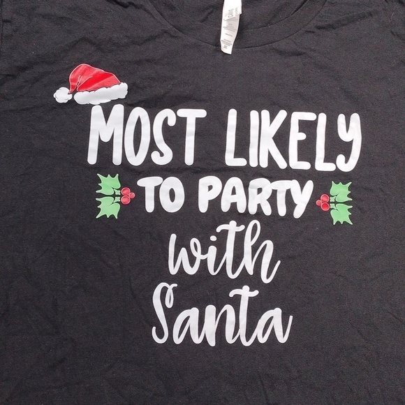 Party with Santa men's t shirt size 2XL - Picture 2 of 7